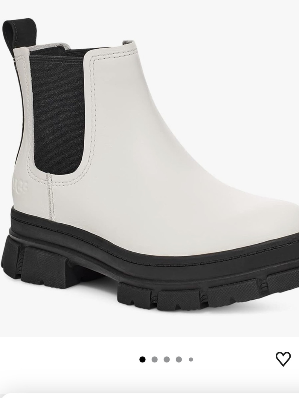 UGG White Chelsea Platform Boots